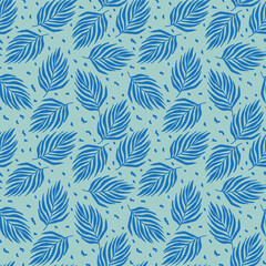 Fototapeta na wymiar The pattern is Tropical palm trees. Illustration of palm leaves. Vector natural background with foliage elements. Vector illustration