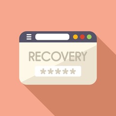Recovery page icon flat vector. Ui log
