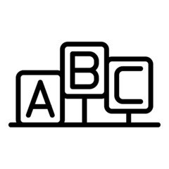 Abc quiz icon outline vector. Poster show. Ask test