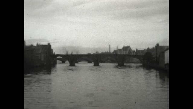 The Auld Brig of Ayr 1934 - Views of the Auld Brig of Ayr, The Old Bridge of Ayr, in Ayr, Scotland in 1934.