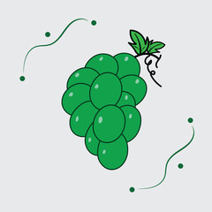 Green grape icon doodle