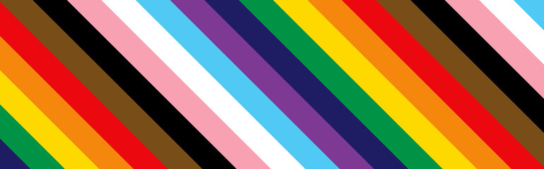Pride Month Web Banner Background Template. LGBTQ Pride Flag Rainbow Stripes. Trans Inclusive Pride Rainbow Pattern Wallpaper - 508132349