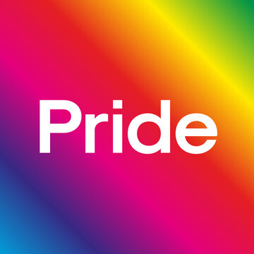 LGBTQ Pride Gradient Background Vector. Square Format Banner Template for Social Media. Pride Month Text Isolated on Rainbow Gradient Backdrop Wallpaper. 