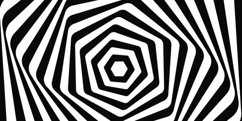 Illusion of vortex movement. Abstract op art design. Vector art.
