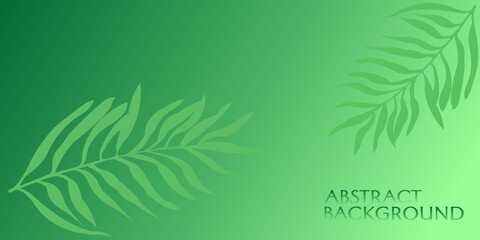 green color natural theme background with palm leaf element. design for banner, wallpaper