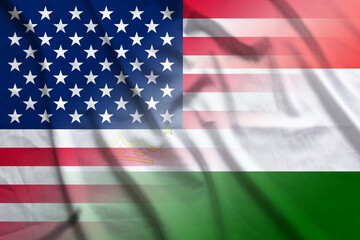 Fototapeta na wymiar USA and Tajikistan national flag international relations TJK USA