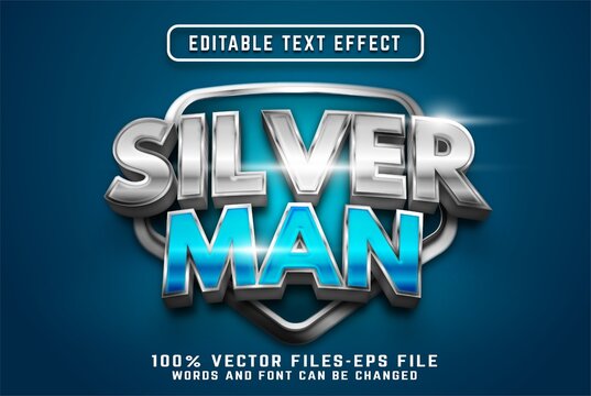 Silver Man 3d Text Effect Premium Vectors