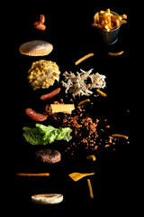 hamburger levitating in the air