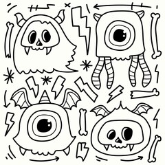 halloween doodle cartoon illustration design