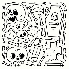 halloween doodle cartoon illustration design