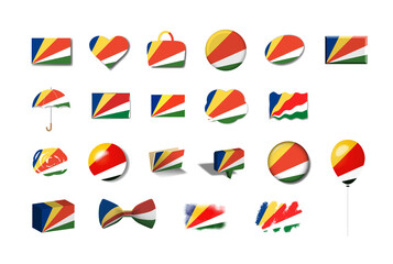 セーシェル　国旗イラスト21種