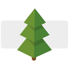 cartoon triangular spruce. Cartoon triangular tree. Isolated object. Vector illustration. Stock image. 
