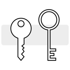 Keys icon. Protection, safety, password security illustration. Vector illustration. Stock image.