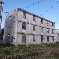 Keuken spatwand met foto abandoned factory building © David