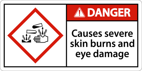 Danger Causes Severe Skin Burns Eye Damage GHS Sign