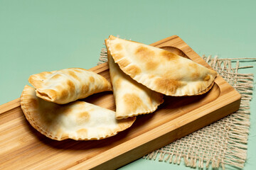 portion of bar meat pastries