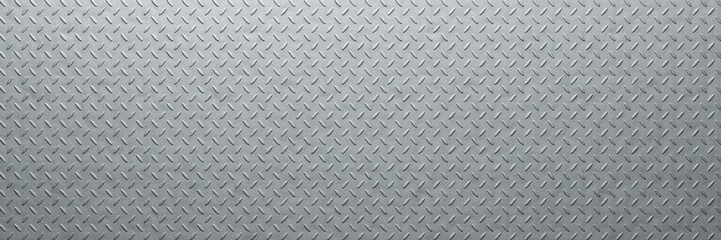 Fototapeta Diamond plate metal background. Brushed metallic texture. 3d rendering obraz