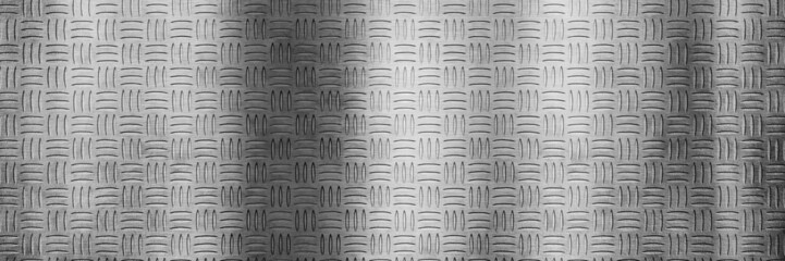 Fototapeta premium Diamond plate metal background. Brushed metallic texture. 3d rendering