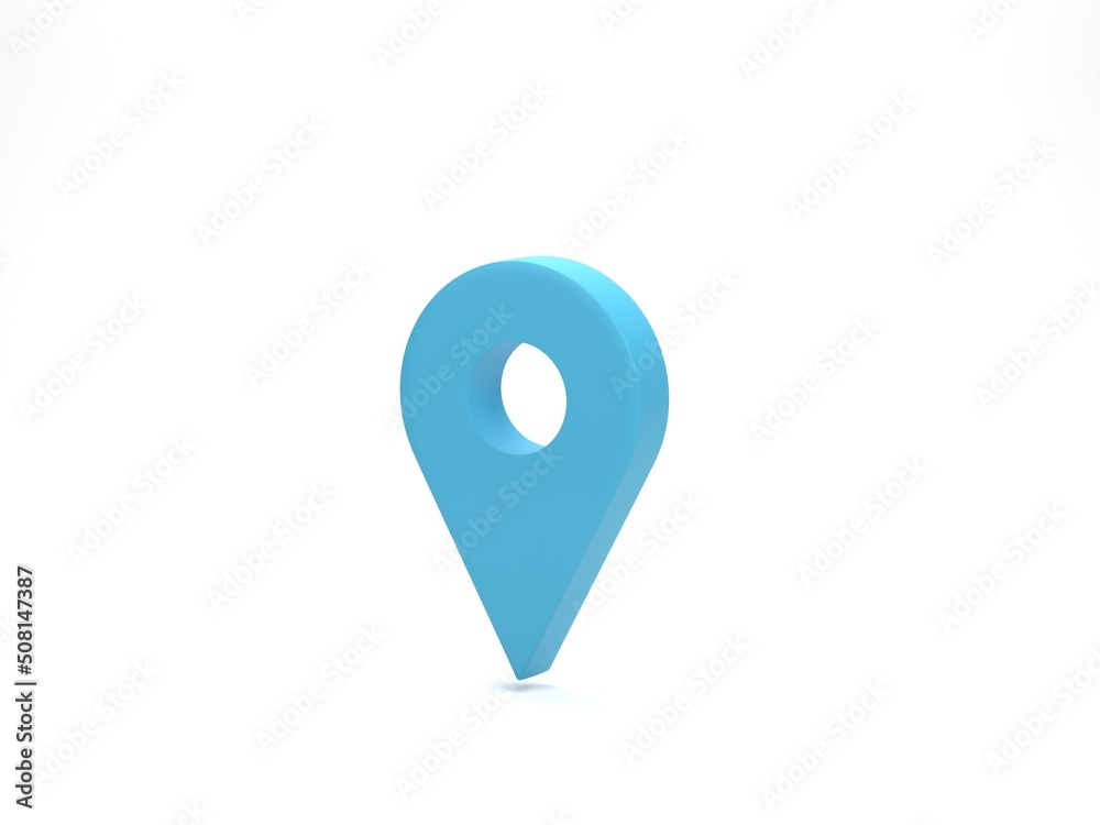 Aufkleber 3d rendering, 3d illustration. location map pin gps pointer markers. map pointer isolated on white b