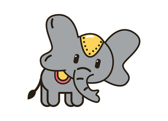 flat indian elephant illustration