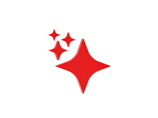 3D rendering, 3D illustration. Minimal shine icon on white background.