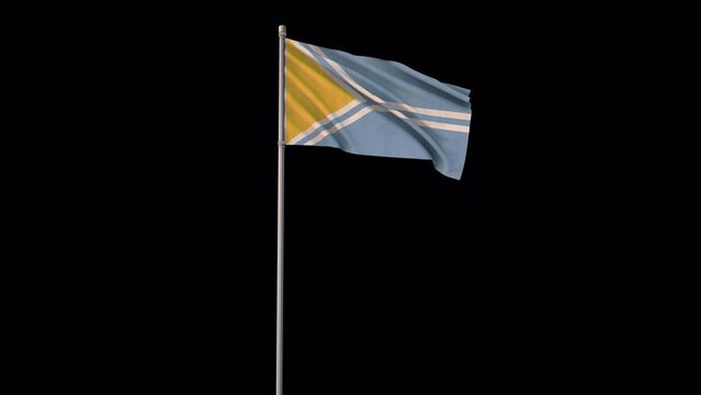 Tuva flag, 4k video background is transparent