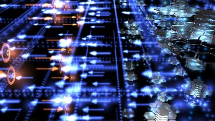 サイバー空間での電子戦。陣地とそれを守る前線の防衛線。データストレージを攻撃する電子的弾頭。