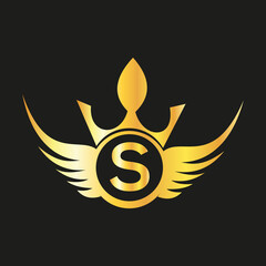 Letter  S  Queen Logo Design vector templet  crown logo Elegant monogram gold logo for Royalty,