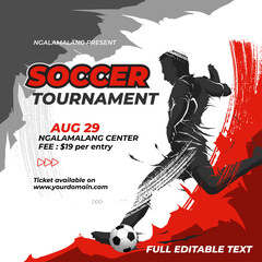 soccer tournament flyer template - obrazy, fototapety, plakaty