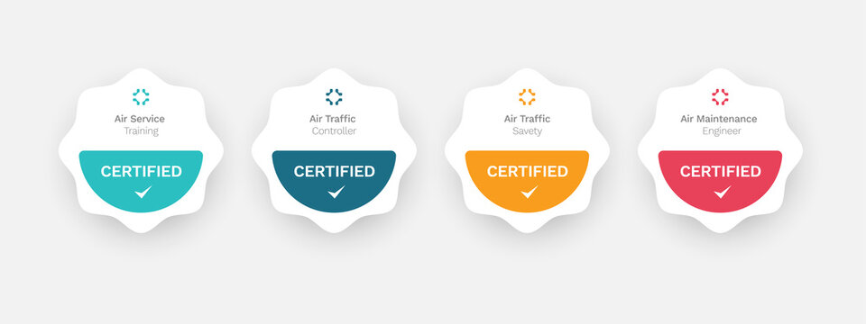 Modern certification Badge design template. Vector illustration certified logo design.