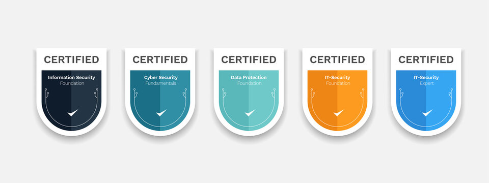 Certification Badge design template. Vector illustration certified shield logo design.