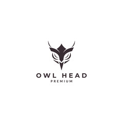 owl  owl head  minimalist logo design vector icon illustration