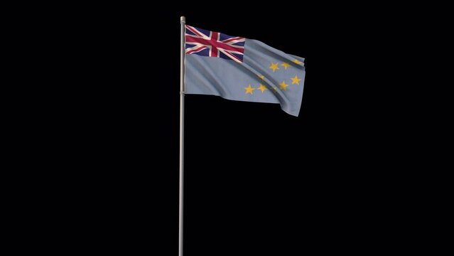 Tuvalu flag, 4k video background is transparent