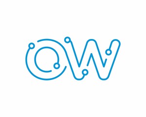 Abstract Letters OW Logo Design Template 001