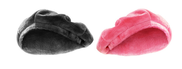 Fashion pink velvet hat Black separates from white.