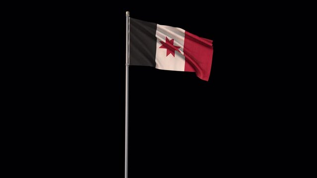 Udmurtia flag, 4k video background is transparent