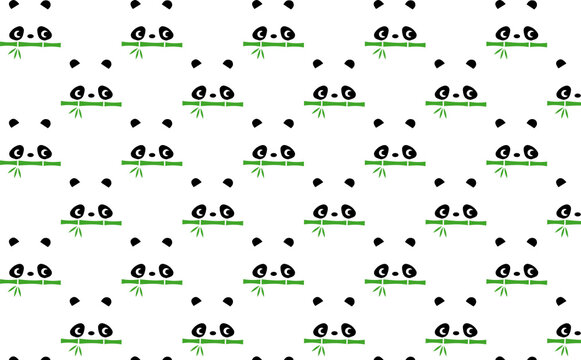 cute panda with bamboo, wallpaper and wrapping paper