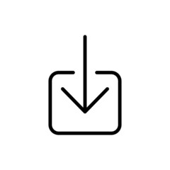 simple download icon  line art