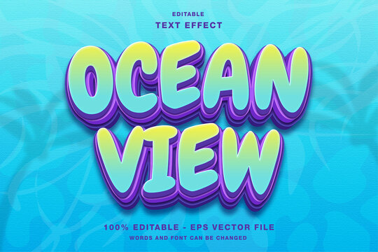 Ocean View Editable Text Effect