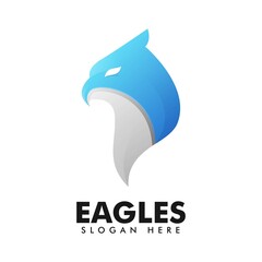 Vector Logo Illustration Eagle Gradient Colorful Style.