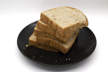 sliced bread on a white background,Include Clipping Path.