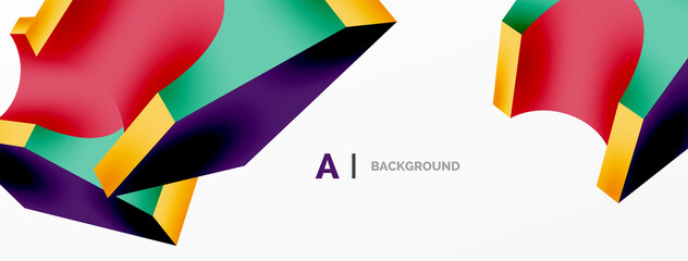 Abstract background - 3d abstract shape. Wallpaper for concept of AI technology, blockchain, communication, 5G, science, business