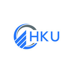 HKU Flat accounting logo design on white background. HKU creative initials Growth graph letter logo concept. HKU business finance logo design. 