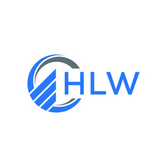 HLW Flat accounting logo design on white background. HLW creative initials Growth graph letter logo concept. HLW business finance logo design. 