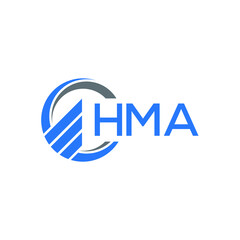 HMA Flat accounting logo design on white background. HMA creative initials Growth graph letter logo concept. HMA business finance logo  design.