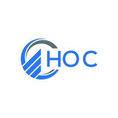 Fototapeta premium HOC Flat accounting logo design on white background. HOC creative initials Growth graph letter logo concept. HOC business finance logo design.