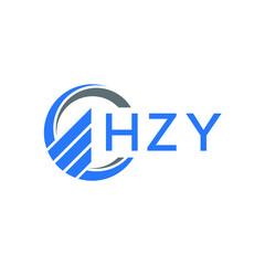 Obraz premium HZY Flat accounting logo design on white background. HZY creative initials Growth graph letter logo concept. HZY business finance logo design.