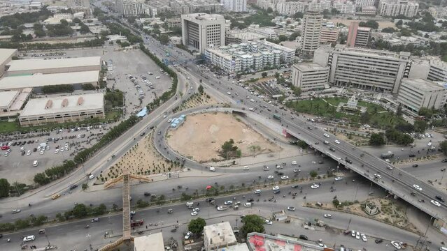 Hassan Square Drone Shot Karachi Aerial Stock Footage Visual Sharks