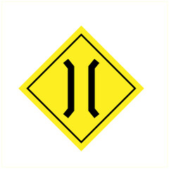 yellow traffic sign road sign for bridge 