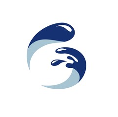 Fototapeta premium G letter water space logo design